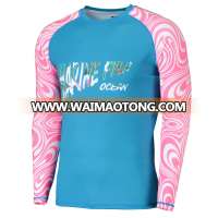 Customized design unisex rash guard, custom printed rash guard